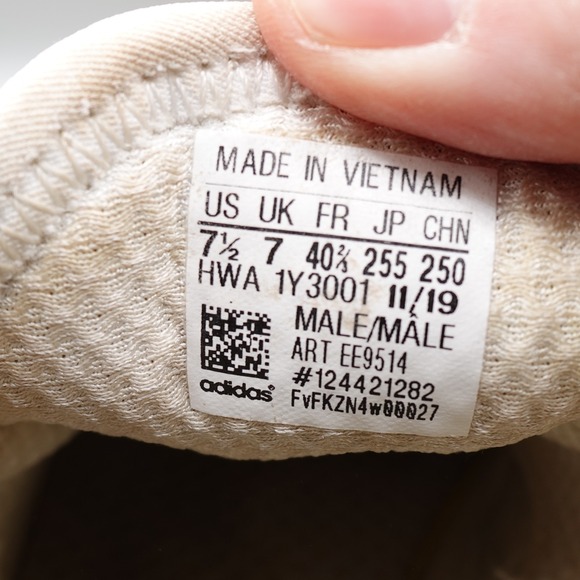 Adidas Shoes Mens 7.5 Gray White Kaptir Athletic Running Walking Sneakers Flaws - Picture 10 of 11